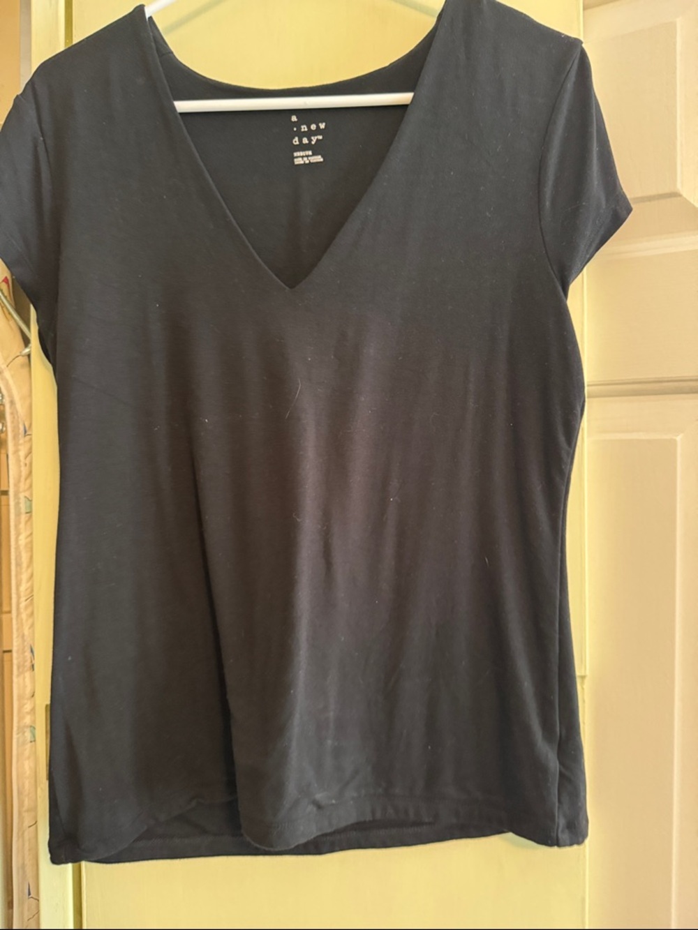 a new day Black V-Neck Short Sleeve Tee